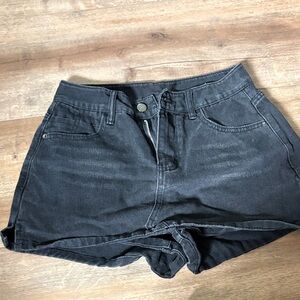 Classic Black Denim Women's Shorts